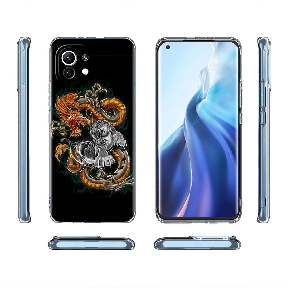 Прозрачный чехол для Xiaomi Mi Poco X3 NFC M3 Pro F3 F1 11 Lite 12 Note 10 11T 9T Прозрачная накладка на телефон Животное Тигр