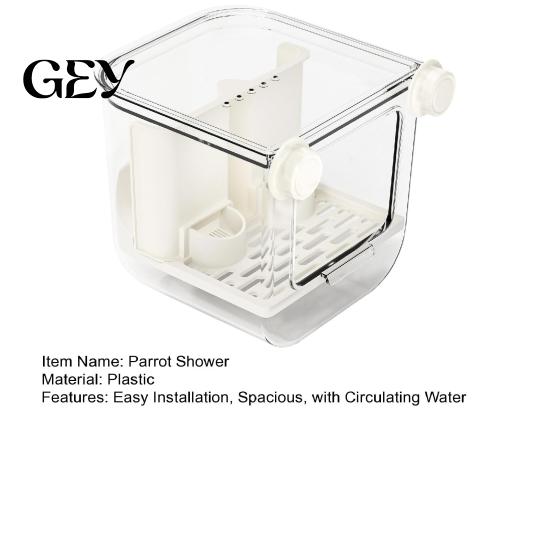 Rotating Perch for Birds Automatic Bird Bath, Parrot Shower with Circulating Water, Indoor Cleaning Supplies Bath Feeder, Cage Accessory Parakeet