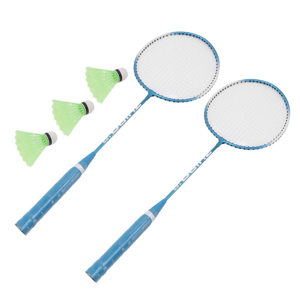 Ракетка для бадминтона для 2 игроков, суперлегкая, с меньшим сопротивлением воздуха, прочная, средняя, для стержней, синяя, для бадминтона