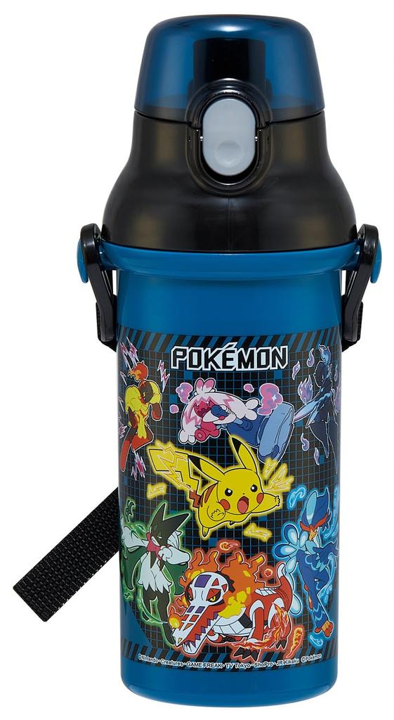 Skater Water Direct Dishwasher Made in Pokemon Children's Bottle, 480ml, Drinking, Plastic, One-Touch Operation, Safe, Japan, Design, 25cm, Boys,