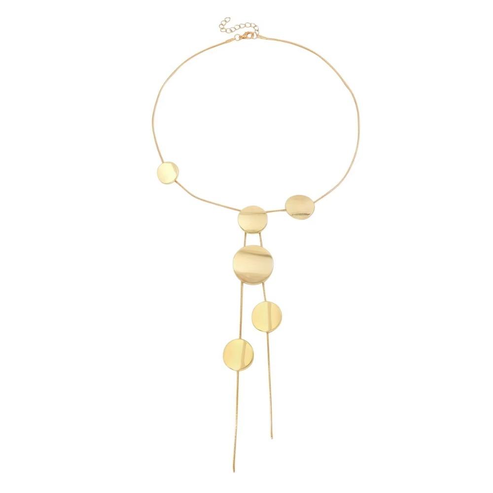 Metal Sequin Tassel Necklace Fashion Long Pendant Necklace Geometric Necklace  Party Celebrations