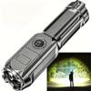 Мини тактический фонарик телескопический светодиодный яркий с зумом USB-перезаряжаемый водонепроницаемый для кемпинга, охоты, рыбалки на открытом воздухе