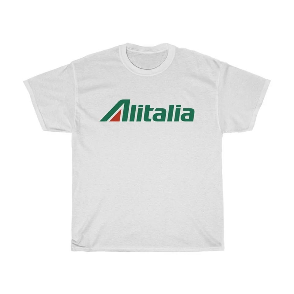 Футболка с логотипом Alitalia, забавная, новинка, с графическим принтом, унисекс