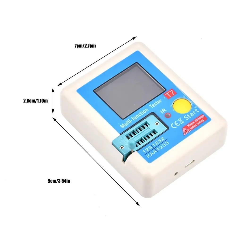 Multimeter Colorful Display TFT For Diode Triode MOS/PNP/NPN Capacitor Resistor Transistor LCR-T7 Transistor Tester