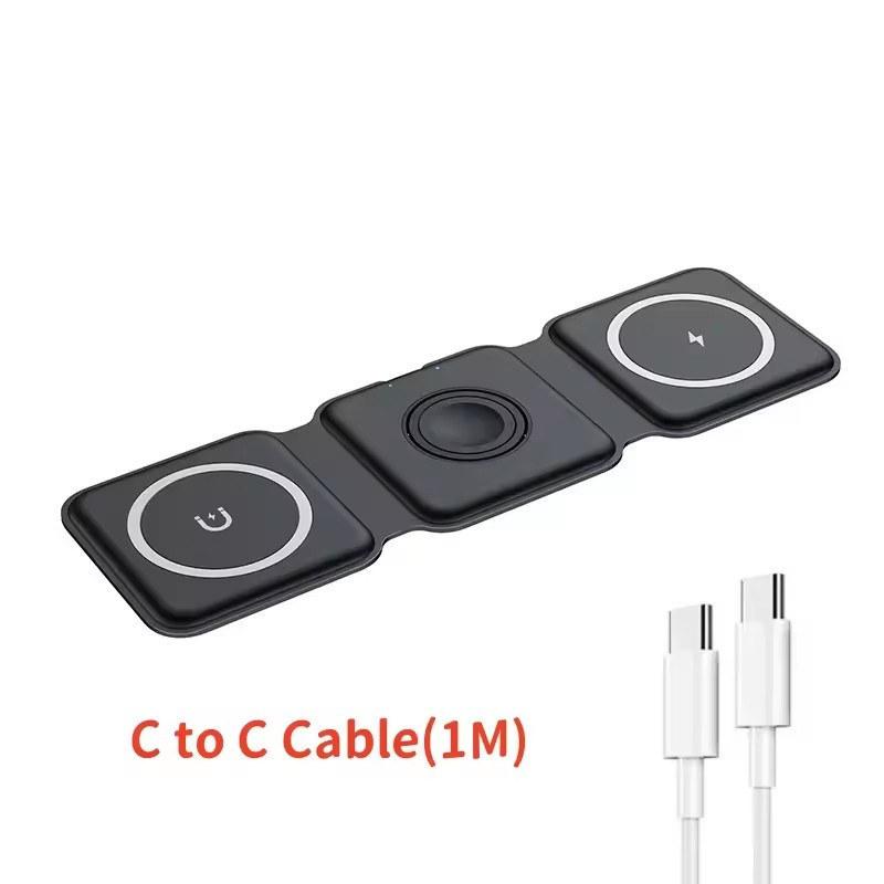 Зарядная станция 3 в 1 для iPhone 15/14/13/12 серии, дорожное зарядное устройство для нескольких устройств для AirPods 3/2/Pro, Apple Watch серии