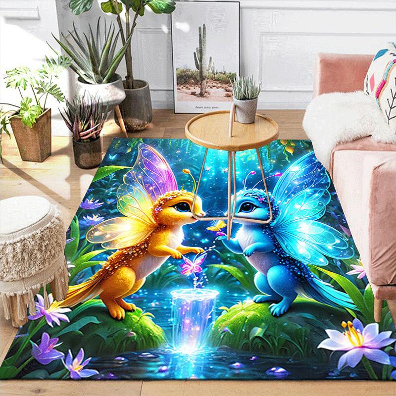 1pc Dreamy elf Print, Design Indoor Area Rug, Soft, Anti-Slip, and Durable Gaming Room Decor for Bedroom, Living Room, and Exercise Rugs, Pe