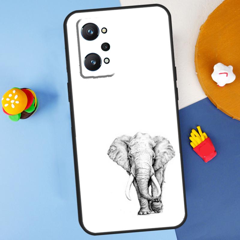 Baby Elephant For Realme GT 6 6T 5 GT7 Pro C61 C75 C55 C51 C21Y C25S C67 C53 13 12 10 11 14 Pro Plus Case