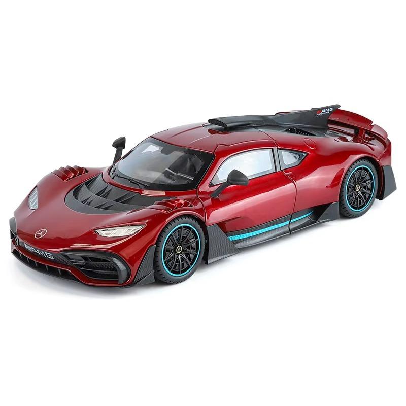 1/18 масштаб Benzs One Alloy Sports Car Model Diecasts Metal Concept Racing Vehicles Car Model Sound and Light Simulation Kids Toys Gift