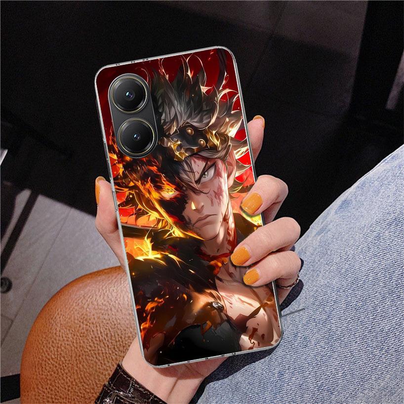 Black C-Clovers Anime Phone Case For Xiaomi Poco X7 X6 X5 Pro F7 Ultra Redmi 15C 15 13C 13 12C 12 10 10A 10C 9 9A 9C 9T Cover Po