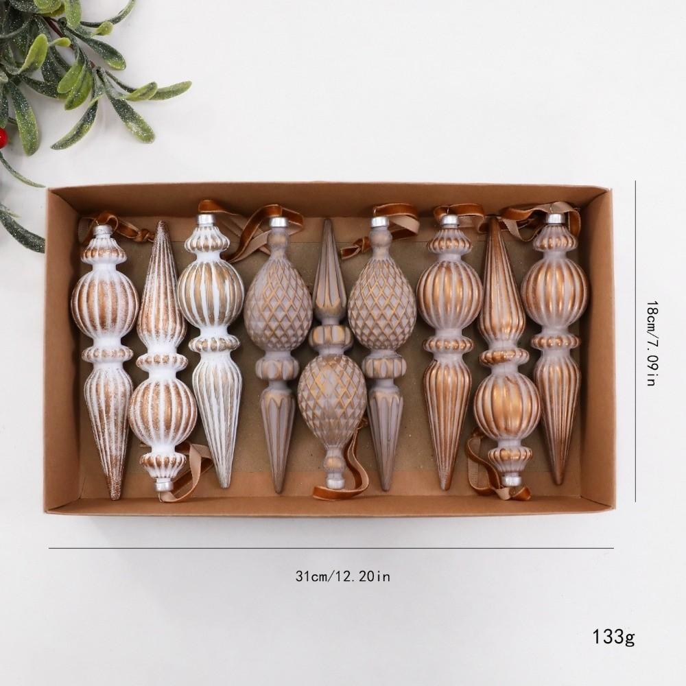16CM Length Christmas Tree Ornaments Plastic Material Christmas Hanging Ornament Set For Wreath