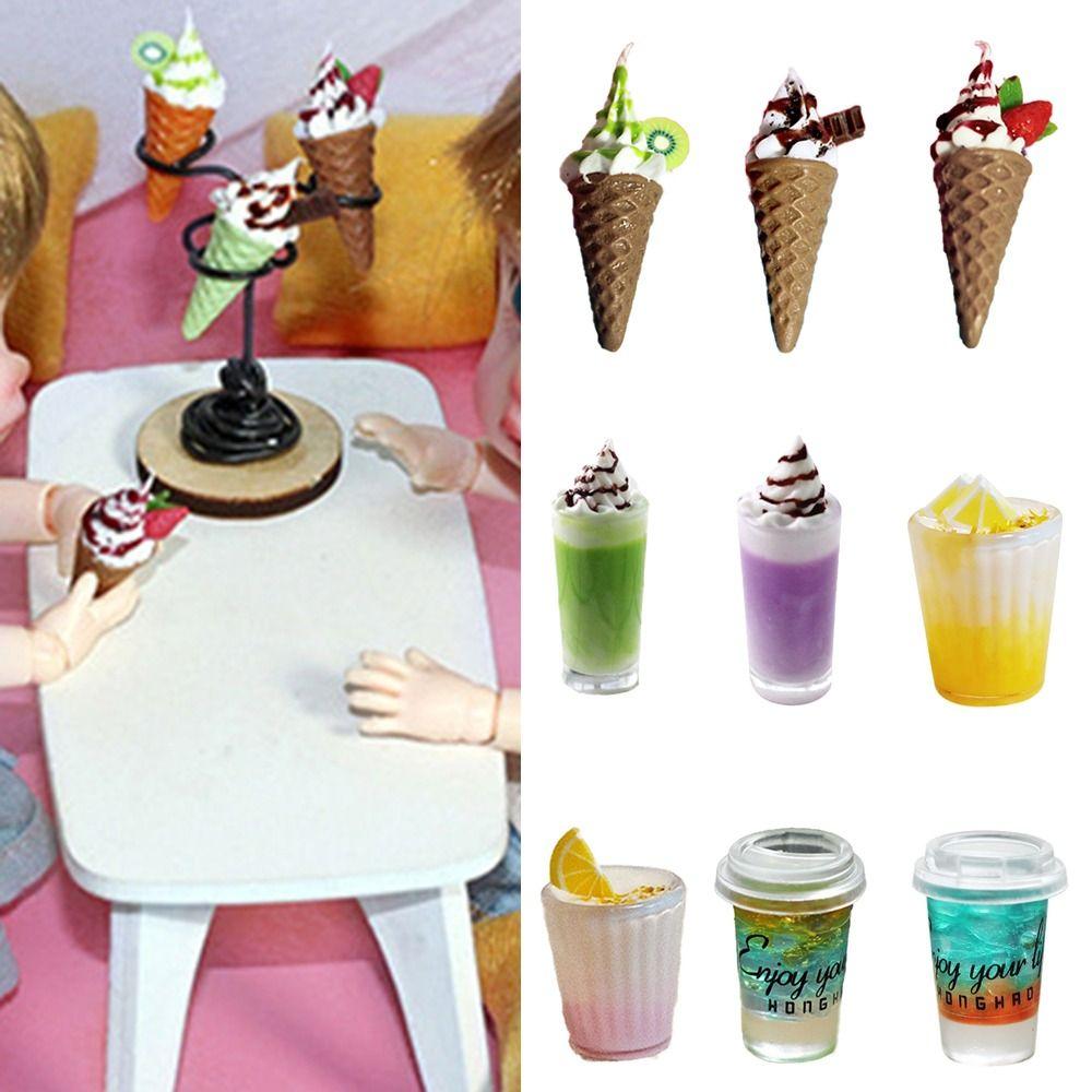 Multicolor Dollhouse Drinks Dessert Doll Accessories Micro Beverage Cup Gift Miniature Ice Cream