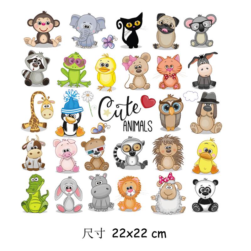 Набор нашивок с изображением животных из мультфильмов, наклейки на одежду, термотрансферная футболка «сделай сам», платья, новые цветочные аппликации на одежде