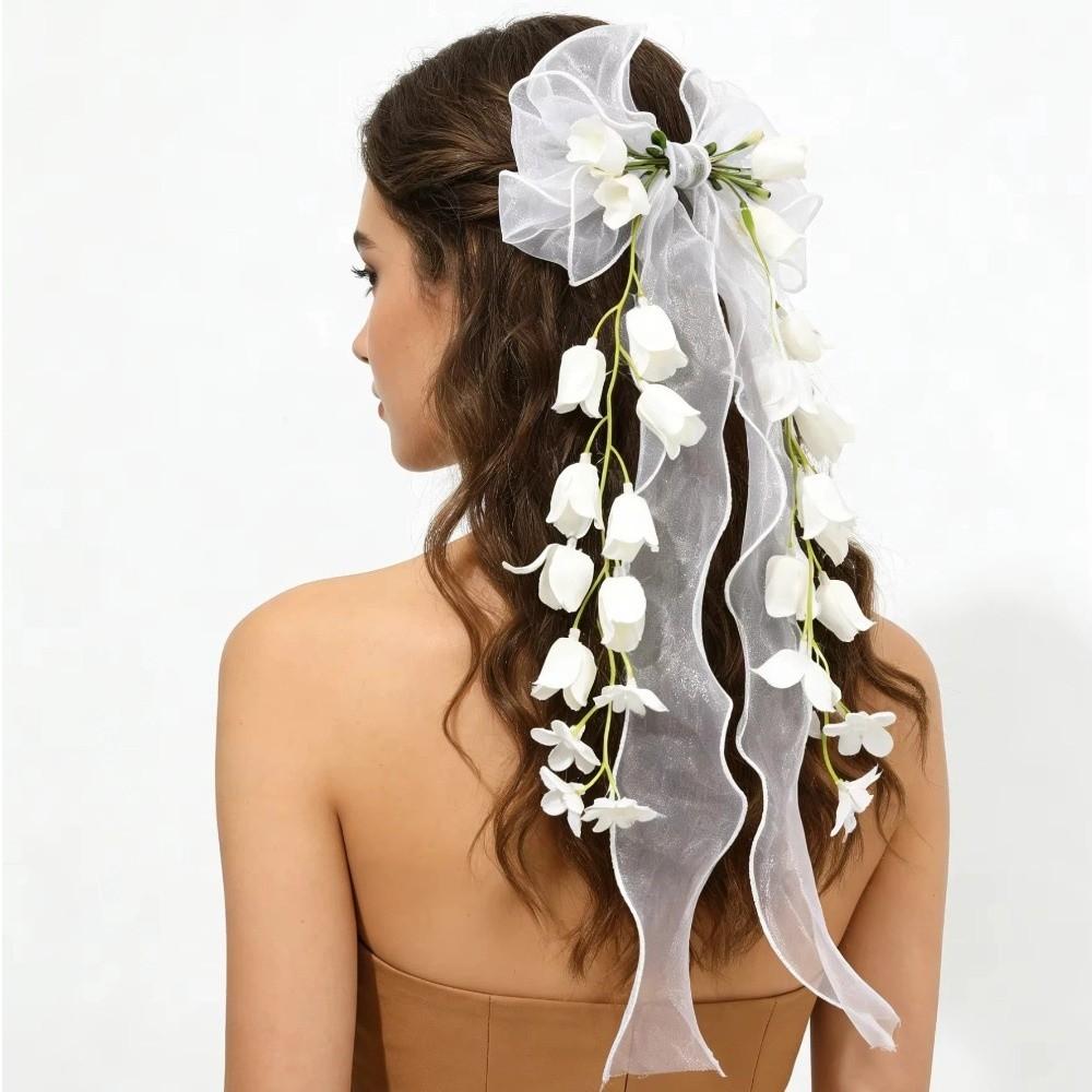 Headwear Hair Clips Floral Tassel Bow Barrettes Fashion Bow Duckbill Hairpin Women