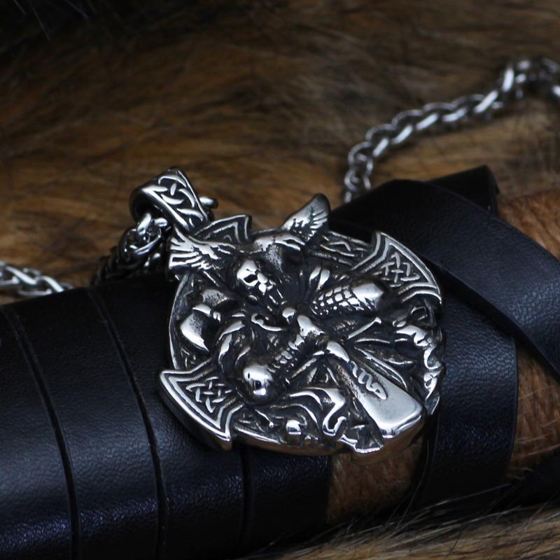 Новый воин викингов из нержавеющей стали Odin Riding Crow Hammer ожерелье для мужчин и женщин ювелирные изделия в подарок