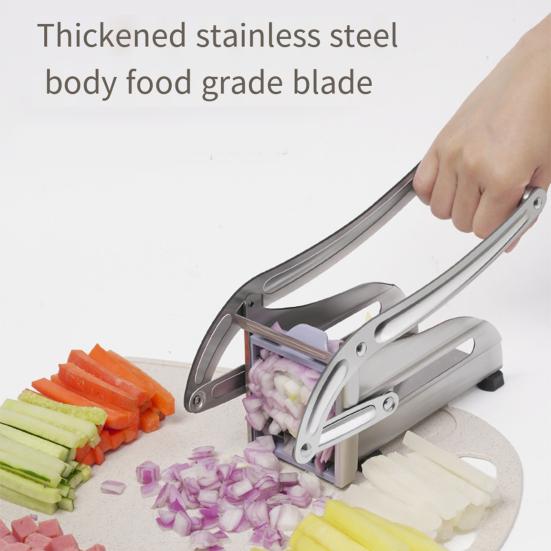 Картофелерезка из нержавеющей стали, резак для полосок картофеля, машина для резки картофеля фри с острым лезвием, измельчитель овощей для дома