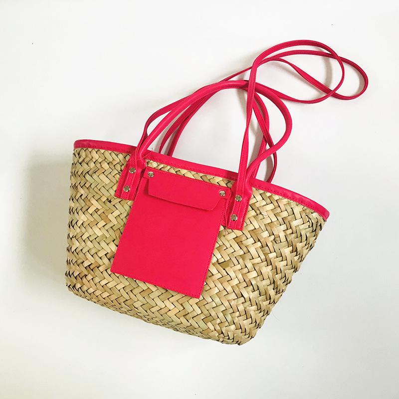 Laizhou Straw Woven Open Tote Bag - Women's Handbag & Shoulder Bag