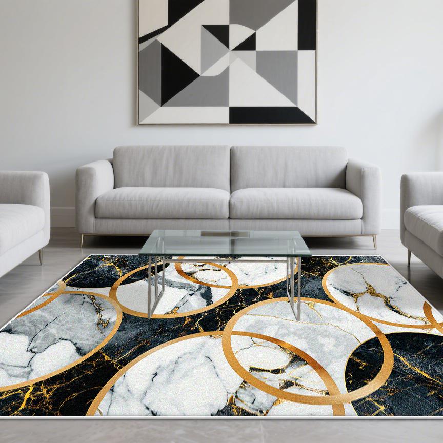 Современный Стиль Роскошный Ковер Гостиная Мраморная Отделка Ковры для Зоны Дивана Нескользящий Коврик для Пола Спальни Гостиной Моющийся Придверный Коврик