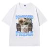 Diagnosed Freak Funny Watermelon Cat Meme T-shirt Women Oversized Streetwear T Shirt Fashion Oversized Female T Shirts