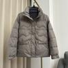 Autumn and winter new down jackets women's thin stand-up collar loose white duck down warm jacket short fashion, lightweight and trendy