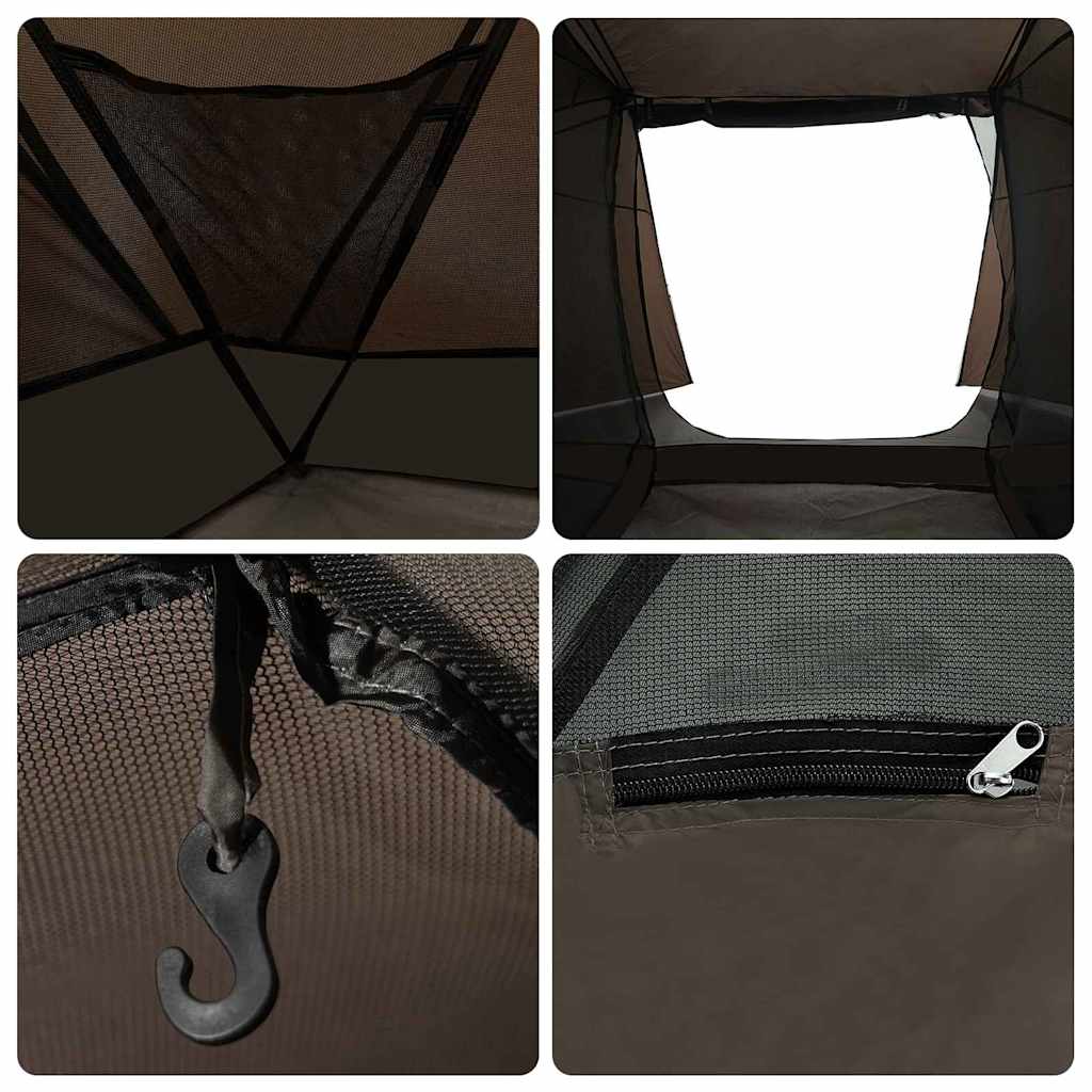 Fishing Tent Brown 514 x 465 x 187 cm Polyester and Fiberglass