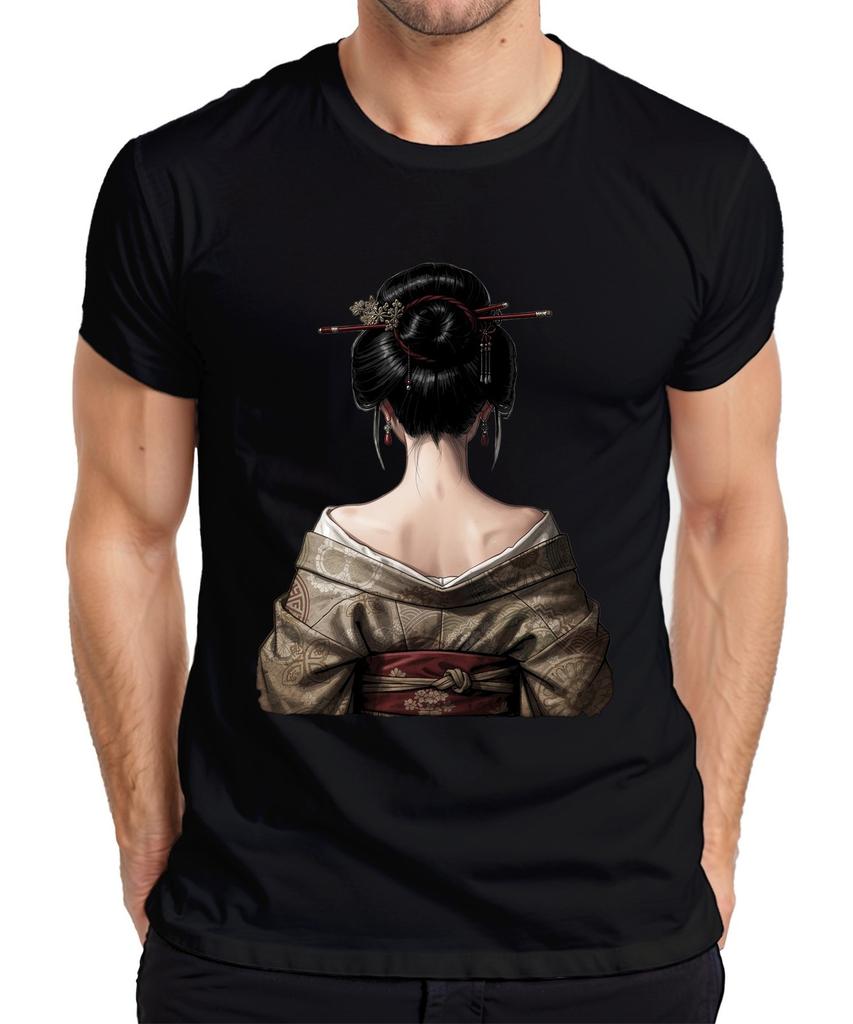 Japanese Geisha Kimono Traditional Hair Wands Japan Y2K Yukata Men's T-Shirt