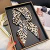 2025 New Fashion 70X70cm Women's Scarf Silk Leopard Print Scarf Square Shawl Decorative Headband Neck Luxury Design Bandana