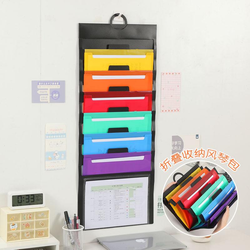 Rainbow Accordion Bag: Handheld or Hanging, Office Document Organizer
