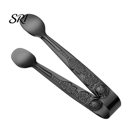 Bar Ice Tongs Stainless Steel Mini Sugar 304 Food Grade Compact Cube Small Ingredient Clip Non-Slip Grip for Coffee Cubes Hot Pot Dips Dessert Snacks