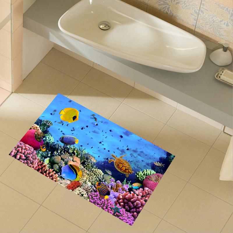 Водостойкие 3D наклейки на стену с морской китовой рыбой для детской комнаты, съемные наклейки из ПВХ «сделай сам», наклейки на обои, украшение для ванной комнаты