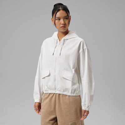 Jordan Jackets Women's White Hooded Non Detachable Moderate Other