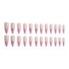 24PCS French Pink Glossy Tip Press on Nails Long Lasting Safe Material Waterproof False Nails for Women Girls Manicure DIY