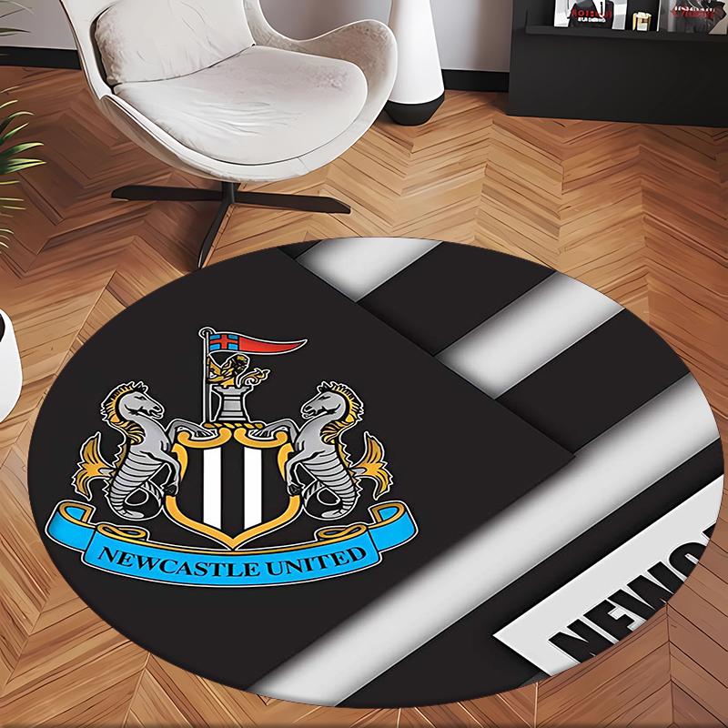 Newcastle Unite (14) Round Office Rug Decorative Floor Rug for Office Bedroom Living Room and Home Space