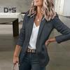 Женское пальто Slim Fit с длинным рукавом Сплошной цвет Формальный деловой стиль OL Коммутирующий стиль Кардиган на одной пуговице Леди Офисный пиджак Весенне-осенний пиджак