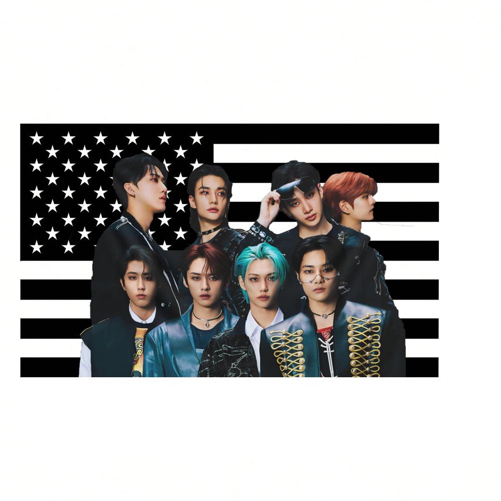 1 шт. SKZ KPOP Участники Концерта Гобелен Розовый Американский Флаг 8 Участников Участвуют в Мероприятии для Фанатов Домашний Декор