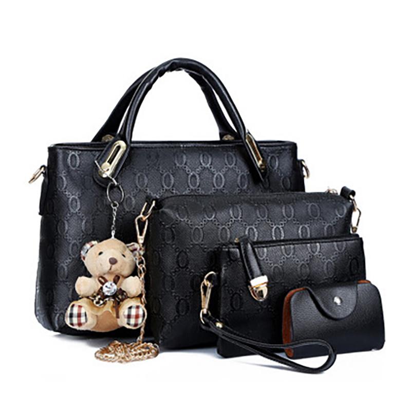 Новая коллекция 2025 года, набор из 4 вложенных сумок в европейском и американском стиле, вместительная сумка через плечо для поездок на работу