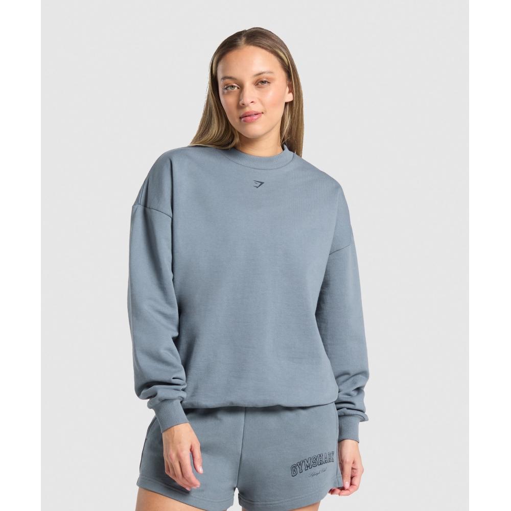 Gymshark Графическая толстовка Campus Classics Iron Blue B2b1z Uctm