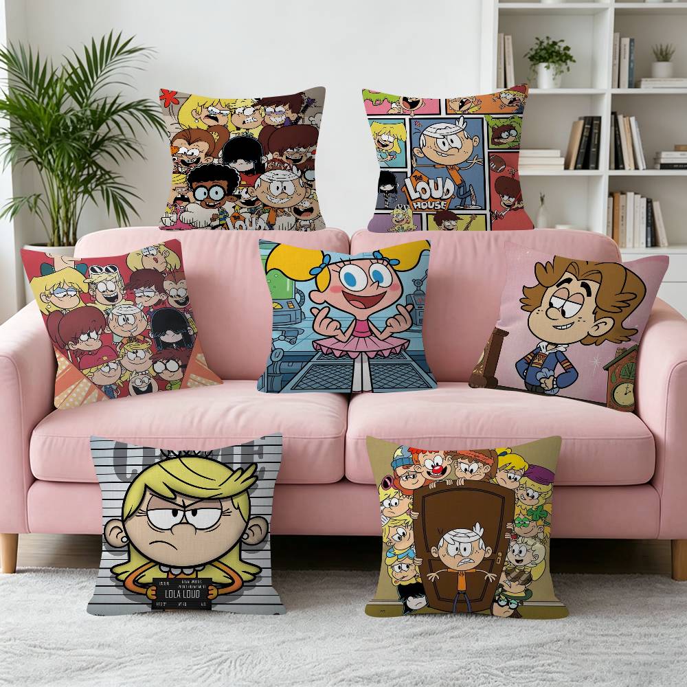 Popular Cartoon The Loud House Decorative Room Aesthetics Pillow Case Home Decor Bedroom Sofa Bed Pillow Cover x