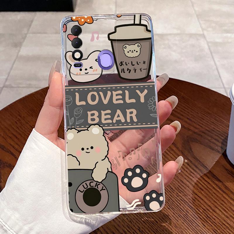 For Tecno Spark 8 8T 8P 9T (India) 7 Pro 7T Case Clear Silicone Soft TPU Jelly Cover KG6 KG7H KG7 KF6 Cute Rabbit Cat Phone Case