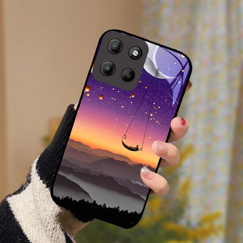 Для Motorola Moto G15 Чехол Закаленное Стекло Противоударный Чехол для Телефона Для Moto G 15 MotoG15 Чехол Ударопрочный Жесткий ПК Корпус Задний Бампер