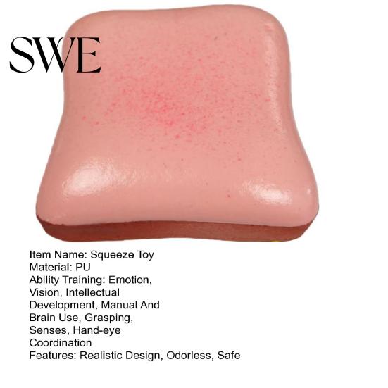 Thick Stress Ball Creamy Toast Squeeze Toy Soft Slow-Rising Realistic Bread Fidget Foam for Relief Decompression Gadget Kids Adults Venting