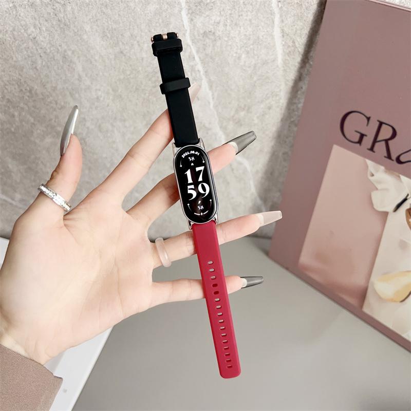 Sport Strap For Xiaomi Mi Band 9 Belt Replacement Miband8 Silicone Bracelet Smart Band 8 Waterproof Watchbands Accessories