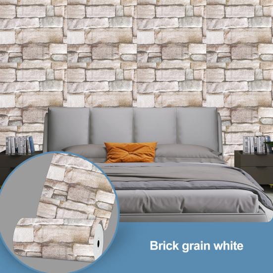 1 рулон обоев с кирпичным узором, самоклеящиеся винтажные настенные наклейки, легко отклеивающиеся и приклеивающиеся водонепроницаемые грязеотталкивающие обои для стен гостиной