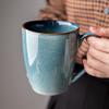 Синяя печная чашка керамическая чашка для воды персонализированная европейская ретро неправильной формы кофейная чашка