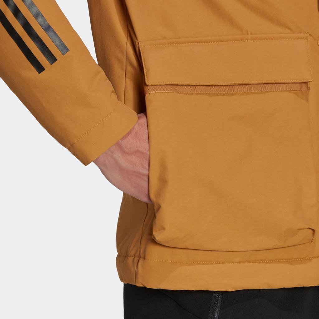 adidas Utilitas 3-Stripes Hooded Jacket Asia Sizing 'Brown' Men's HG8723