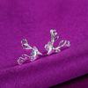 Korean Sterling Silver Antler Earrings – Luxurious Christmas Reindeer Studs