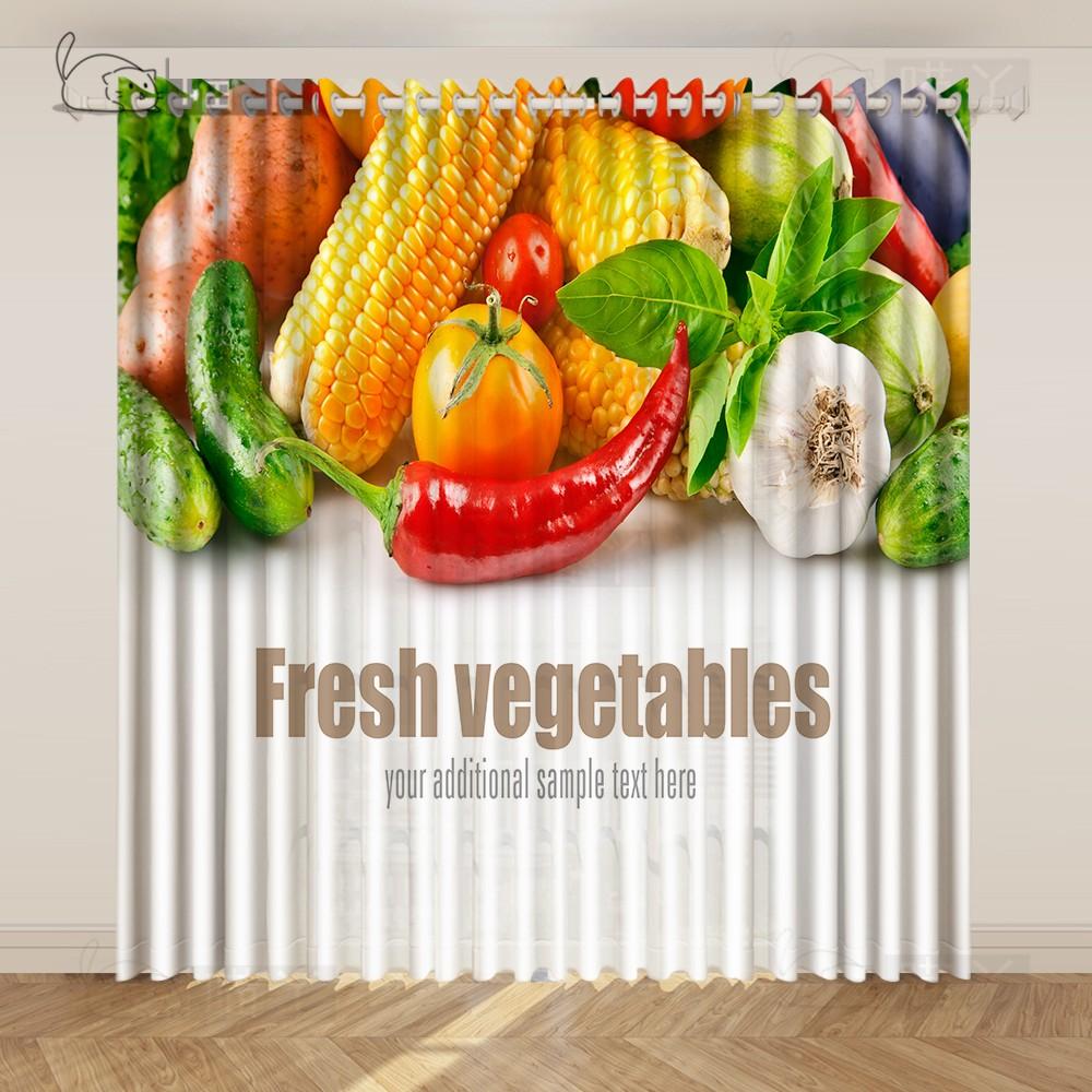 Дешевые кухонные шторы Кухня Еда Овощи Фрукты Печатные шторы Короткие шторы 2 панели rideaux chambre cortinas de salon