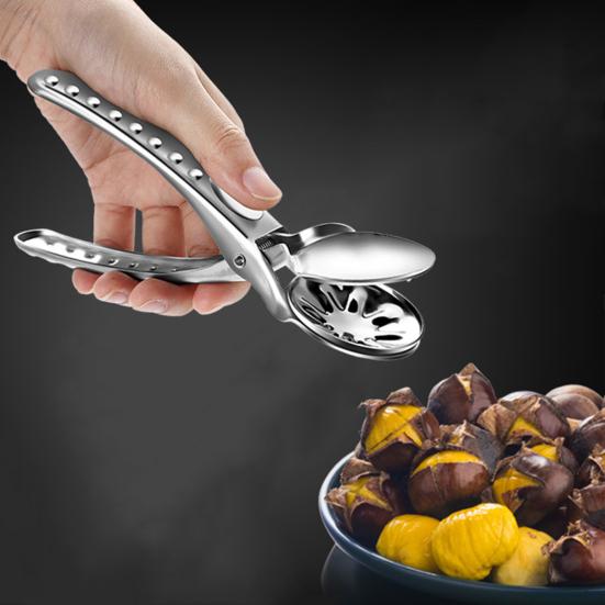 Nutcracker Chestnut Opener Stainless Steel Chestnut Cutter Tool Chestnut Clip Ergonomic Handle Walnut Opener