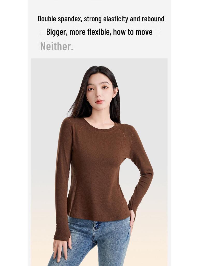 Women's Merino Wool Velvet Bottoming Shirt - Antibacterial Autumn Top