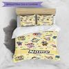 3pcs Duvet Cover Set (1*Duvet Cover + 2*Pillowcase, Without Core), Custom Name Cartoon comics Pattern Bedding Set, Home Bedroom Decor Gift
