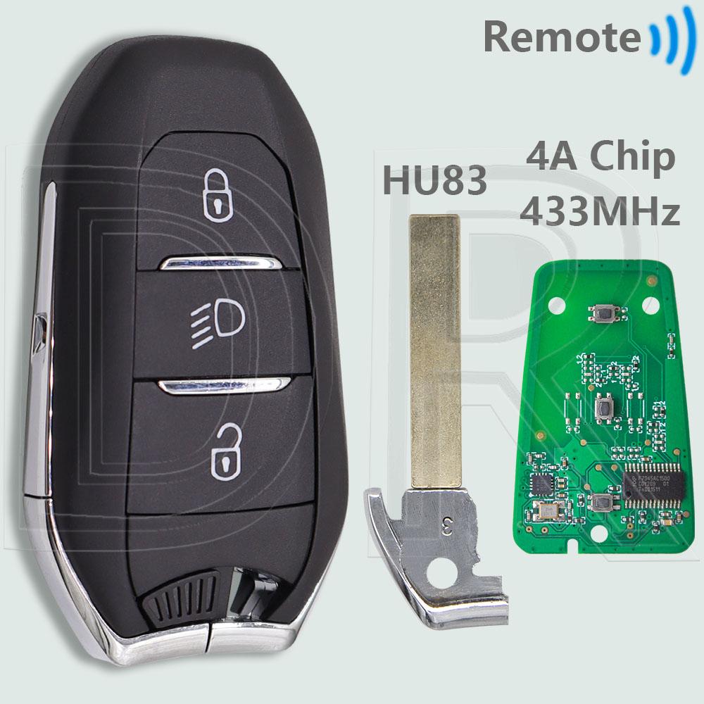DR ID46/4A PCF7945/53 433 МГц Бесключевой Автомобильный Пульт ДУ Для Peugeot 208 301 308 508 3008 5008 Citroen C3 C4 C4L C5 Picasso DS5 DS6